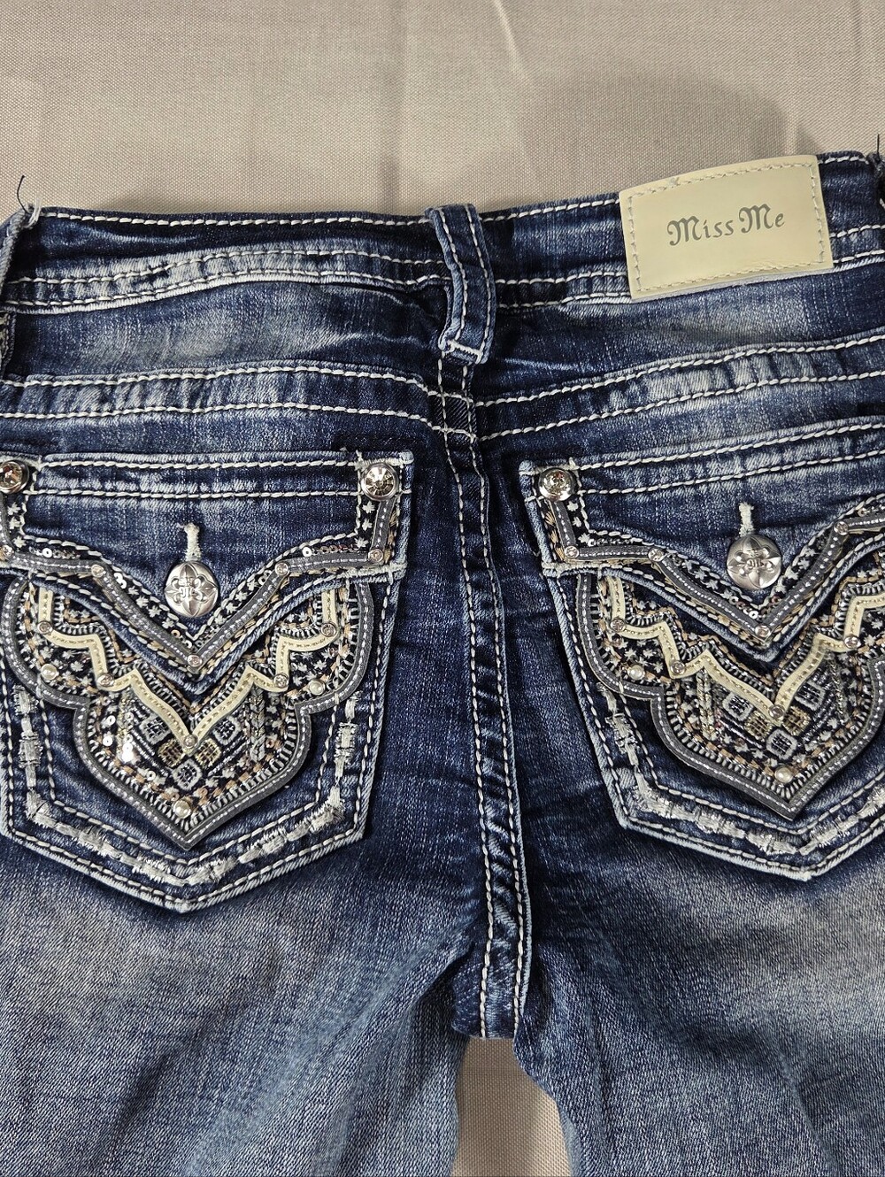 Miss Me Slim Boot Jeans 25 Bling Flap Pockets